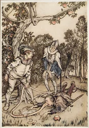El árbol de la nariz, de Hermanito y hermanita y otros cuentos de los hermanos Grimm, pub. 1917