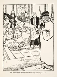 La linda doncella saltó a través del aro tan ligera como un ciervo, de Hermanito y Hermanita y Otros Cuentos de los Hermanos Grimm, pub.1917