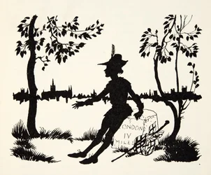 Vuelve otra vez Whittington, Tres veces Alcalde de Londres, de The Arthur Rackham Fairy Book, pub. 1933