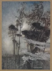 ... la luna, como un arco de plata recién doblado en el cielo".
Una escena de "Sueño de una noche de verano".