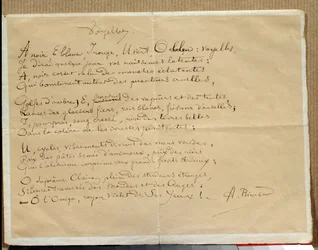 Manuscrito del poema de Arthur Rimbaud: Las Vocales