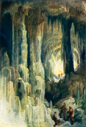 Paisaje subterráneo (litografía en color)