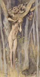 Hamadraid - Spirit of a Tree, c.1890 (pastel, lápiz y acuarela sobre papel)
