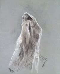 Spirit of the Peak, c.1890 (pastel sobre papel azul)