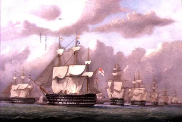 El Vicealmirante de la Blanca Llegando a Spithead