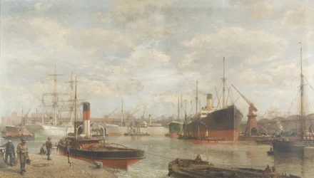 Una visión en 1920 del Royal Edward Dock, Avonmouth
