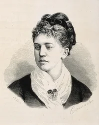 ACUNA Y VILLANUEVA DE LA IGLESIA, Rosario de (1851-1923). English writter. “La Ilustracion Espanola y Americana”. Engraving.