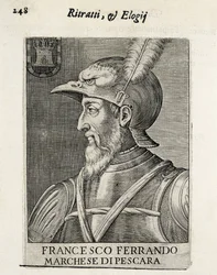 AVALOS, Fernando Francisco (1490-1546). General español. Xilografía. ESPAÑA. MADRID (COMUNIDAD AUTÓNOMA). Madrid. Biblioteca Nacional