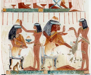 Una recepción. Facsímil según la tumba de dos escultores en Tebas, periodo de Amenofis II, c.1450-1425 a.C.