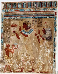 Art Egypt: trajes de fiesta. Símil universitario de la tumba de Nefer-Hotep a Tebas