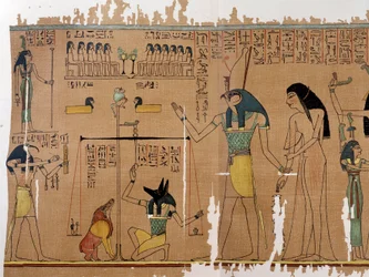 Art Egypt: el peso del alma - Los dioses Anubis y Thot. Colegio Anhai Simile