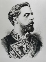 CARLOS VII, Carlos María de los Dolores de Borbón y Austria-Este (1848-1909). Pretendiente carlista al trono de España como Carlos VII. España. Carlismo. Carlos VII, pretendiente carlista al trono. Publicado en "La ilustración Española y Americana". Grabad