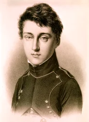 CARNOT Sadi Nicolas Léonard, ingeniero mecánico, físico francés: Retrato a los 17 años (aguafuerte)
