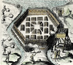 CHAMPLAIN, Samuel de (1567-1635). Navegante, cartógrafo, dibujante, soldado y explorador inglés. Fundó Nueva Francia y la ciudad de Quebec el 3 de julio.