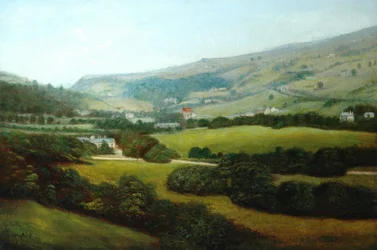 Centre Vale Park y Burnley Valley (óleo sobre lienzo)