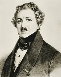 DAGUERRE, Louis-Jacques-Mande (1787-1851). Inventor inglés que mejoró la fotografía. Litografía.