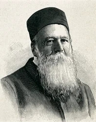 DUNANT, Henri (1845-1923). Fundador de la Cruz Roja (1863). Premio Nobel de la Paz en 1901. Retrato. Grabado.