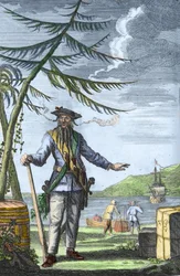 Edward "Barbanegra" Teach (¿1680) - 1718) - Capitán Edward Teach (Thatch) dit Barbenoire (Barba Negra o Barbanegra o Blackbeard