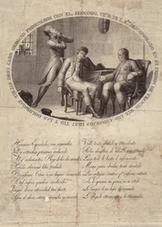 FERDINAND VII de España (1784-1833). Rey de España (1808-1833). Cautiverio de Fernando VII en Francia. Aguafuerte. ESPAÑA. ANDALUCÍA. CADIZ. San Fernando. Museo Histórico Municipal