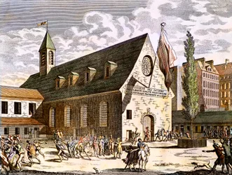 Revolución Francesa: Clausura de la sala de los Jacobinos en la noche del 27 al 28 de julio de 1794 (grabado)