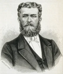 HOHENZOLLERN-SIGMARINGEN, Leopoldo (1835-1905). Hermano del rey Carol I de Rumanía y padre del futuro rey Fernando de Rumanía. Grabado