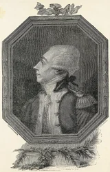 Lafayette, Marie Joseph Gilbert Motie Motier, marqués de (1757-1834). Aristócrata y militar francés, de ideología liberal. Aguafuerte