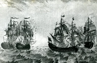 Le Maure acercándose al Rubí: El Aquiles luchando contra el Roble Real (grabado)