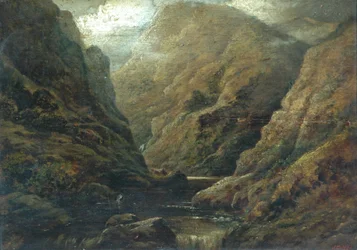 Paisaje montañoso (óleo sobre lienzo)