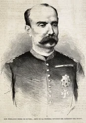 PRIMO DE RIVERA, Fernando (1831-1921). Militar y político español. Fernando Primo de Rivera, que luchó en la Tercera Guerra Carlista. Grabado.