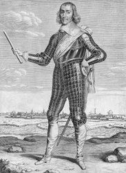Retrato de Abraham por Fabert de Esternay Mariscal de Francia - grabado