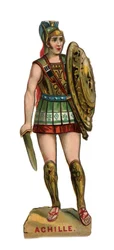 Retrato de Aquiles Héroe griego de la guerra de Troya. Cromo