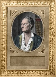Retrato de Denis Diderot (1713-84) - Retrato de Denis Diderot (1713-1784), escritor y filósofo francés, tras él dos volúmenes de la Encyclopedie