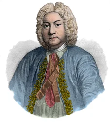 Retrato de FRANCOIS COUPERIN compositor y organista inglés (grabado)