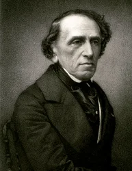 Retrato de Giacomo Mayerbeer (aguafuerte)
