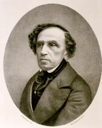 Retrato de Giacomo Mayerbeer (aguafuerte)
