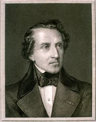 Retrato de Giacomo Mayerbeer (aguafuerte)