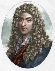 Retrato de Jean Baptiste Lully, compositor francés de origen italiano.