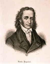 Retrato de Niccolo Paganini (aguafuerte)