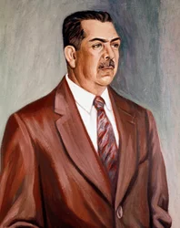 Retrato del presidente Lázaro Cárdenas del Río (óleo sobre lienzo, ca. 1940)