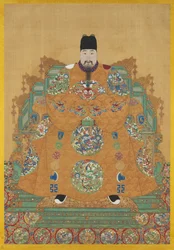 Retrato de Zhu Youyuan (1476-1519) (pergamino colgante, tinta y colores sobre seda)
