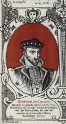 Retrato del almirante francés Gaspard de Coligny (grabado)