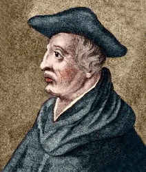 ROGER BACON - filósofo y científico inglés - grabado en color