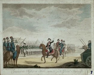 Campamento ruso en Italia en 1799, al mando del príncipe y mariscal de campo Alexander Suvorov (impresión en color)