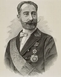 SALVADOR RODRIGANEZ, Amós (1845-1922). Político e ingeniero español. Grabado.