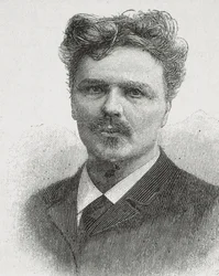 STRINDBERG, August (1849-1912). Retrato de August Strindberg. Grabado.