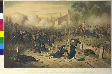 Escenas de escaramuzas de la campaña italiana