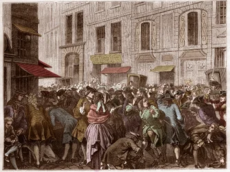 La rue Quincampoix,en la época del sistema de John Law
