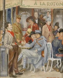 Café La Rotonde Moise Kisling durante las vacaciones