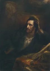 Fausto en su estudio, firmado y fechado por Ary Scheffer 1831 en la parte inferior derecha.