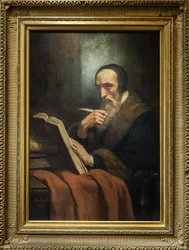 Retrato de Juan Calvino (Jean Cauvin), escritor, teólogo y pastor francés durante la Reforma protestante (1509-1564) - pintura de Ary Scheffer (1795-1858). Musée de la Vie romantique - París